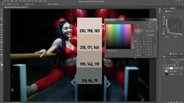 Урок Тонирование фотографии. Ретушь кожи в Photoshop. Цветокоррекция женского спортивного портрета. смотреть онлайн