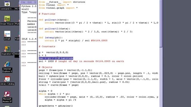 Foucault Pendulum in VPython смотреть онлайн