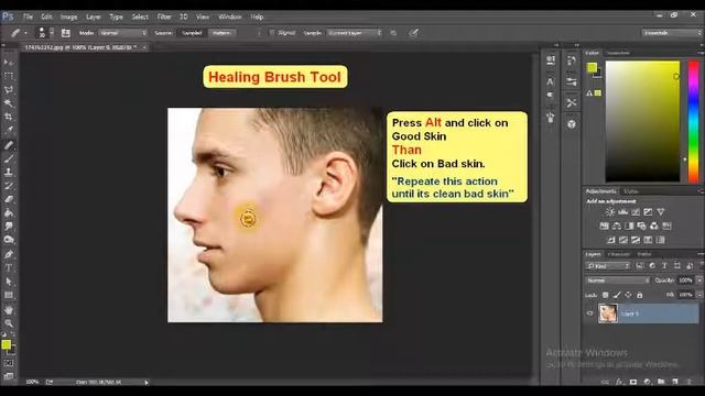 Healing Brush tool - Photoshop Tutorial смотреть онлайн