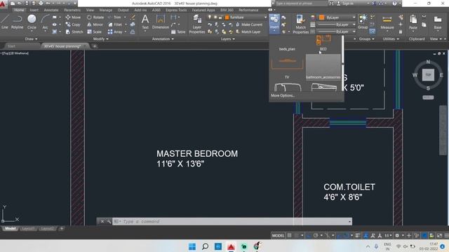 How to Add furniture in Autocad 2016 | Furniture Layout Plan In AutoCAD | Veena Interior смотреть онлайн