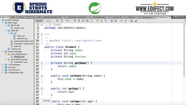 Edufect: Java Frameworks : How getters and setters work with Expression Language смотреть онлайн