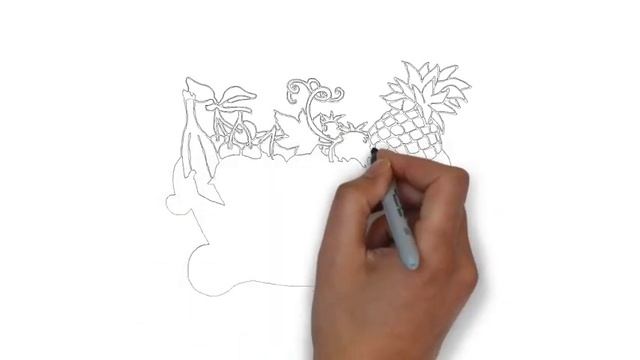 как нарисовать корзину с фруктами,how to draw a fruit basket,cómo dibujar una cesta de fruta смотреть онлайн