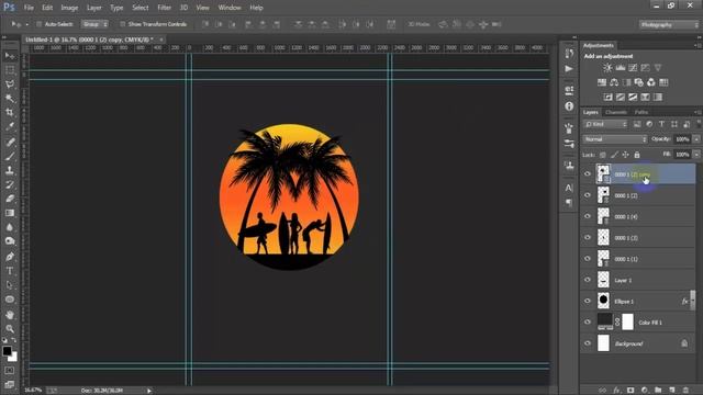 Surfing T Shirt Design For Redbubble In Adobe Photoshop Tutorial смотреть онлайн