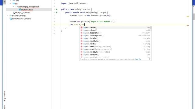 Write a Java Program that takes two number as input and display the product of two numbers... смотреть онлайн