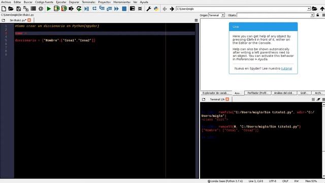 Como hacer un diccionario en Spyder Anaconda(Python) смотреть онлайн
