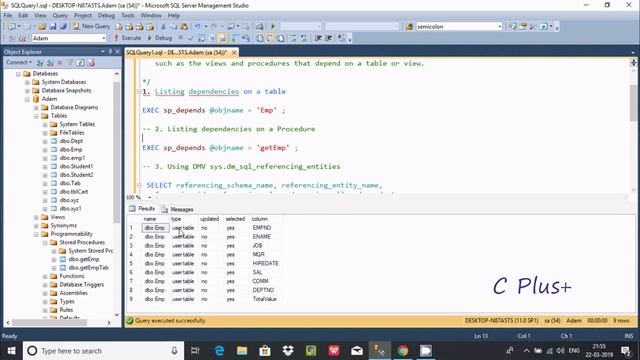 sp_depends in SQL Server смотреть онлайн