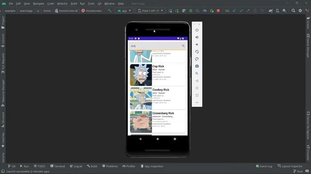 SearchRickAndMorty.- Buscar personajes con Cache - MVVM - Pagination - Jetpack Compose - Room Db смотреть онлайн