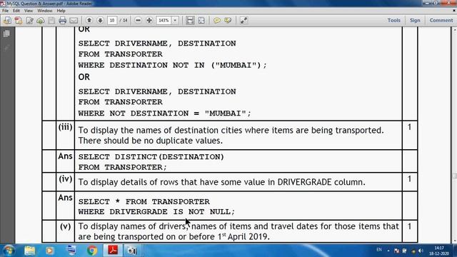 Class 12 IP MySQL Select Commands and Output Questions and Answers Revisions смотреть онлайн
