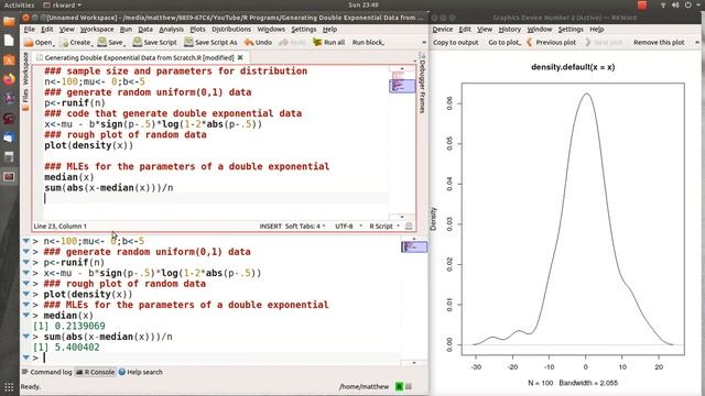 Using R to Generate Double Exponential Data and Calculate the MLEs смотреть онлайн