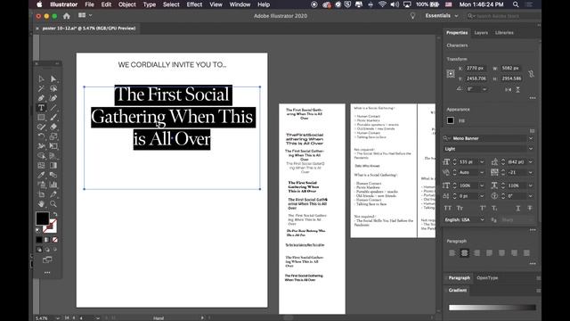 MY DESIGN PROCESS: How to Design a Poster in Adobe Illustrator смотреть онлайн