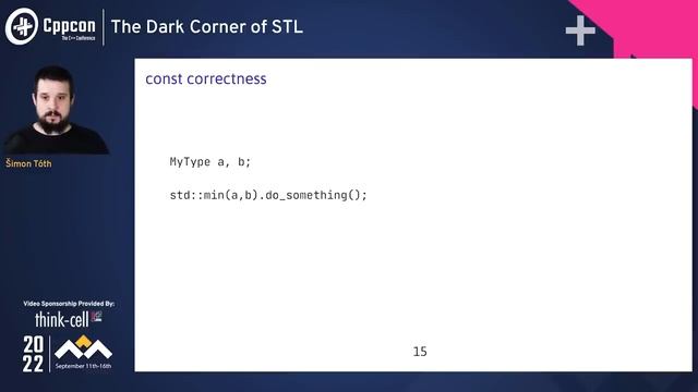The Dark Corner of STL in Cpp MinMax Algorithms - Šimon Tóth - CppCon 2022 смотреть онлайн