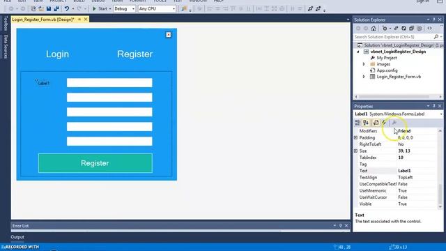 VB.Net - How to Design a Login and Register form In One Window [With Source Code] смотреть онлайн