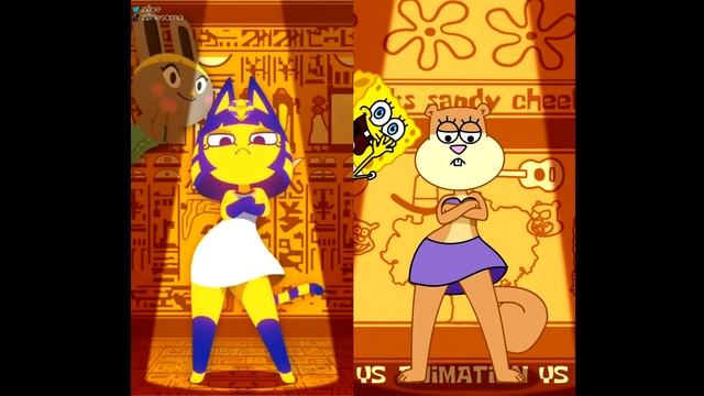 Ankha Dance VS Sandy Cheeks