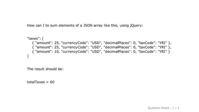 jQuery : How to sum json array смотреть онлайн