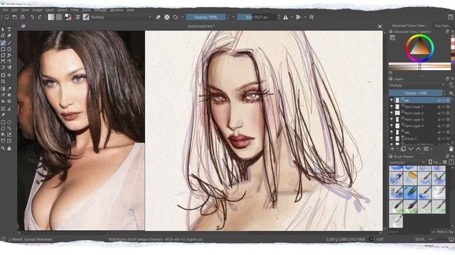 DIGITAL WATERCOLOR in KRITA a simple tutorial смотреть онлайн