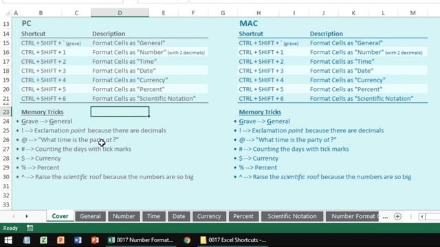 0017 Excel Shortcuts: How to Change Number Formats смотреть онлайн