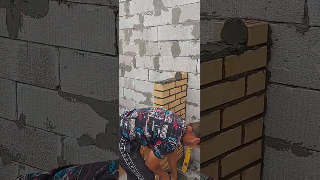 обратите внимание!!! красота ? ? ? процесс укладки кирпича