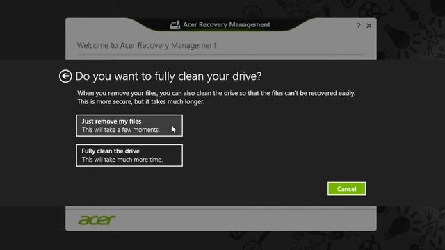 Windows 8 - Restore Your Computer to Factory Settings - Acer Recovery Management смотреть онлайн
