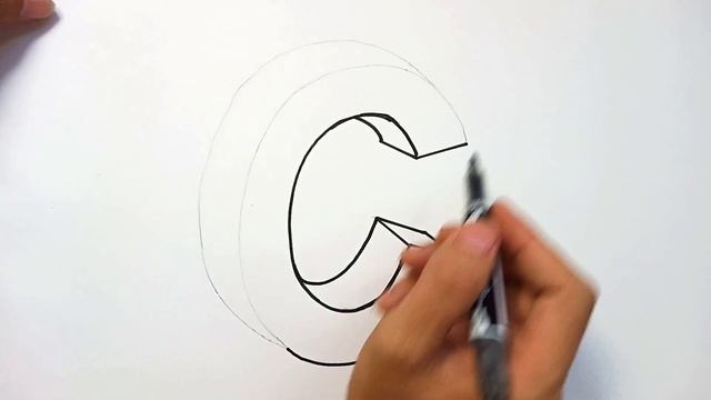 How to draw letter C in 3D | Easy Drawing Tutorial смотреть онлайн