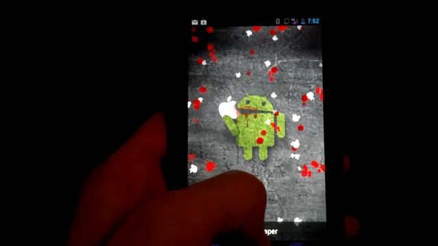 Android Live Wallpaper - Bloody Droid Eating Apple