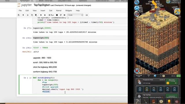 Automate mobile games with python and android - simple bot for "tap tap dig" смотреть онлайн