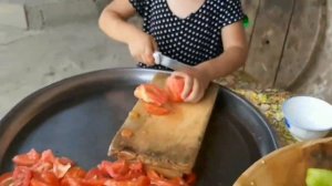 Вкуснейшая козлятина  / Козленок в казане на костре  /Таджичка готовит