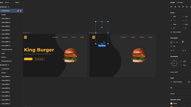 Create Burger Website Animation in Figma смотреть онлайн
