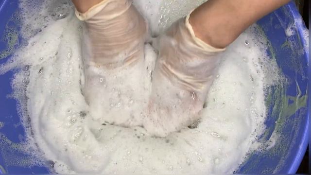 ASMR Dried Soap Suds And Sponges.