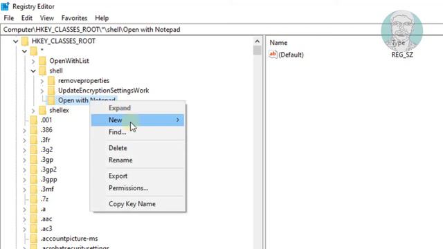 Windows 10 : Add 'Open With Notepad' Context Menu