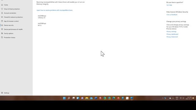 Windows 11 Windows defender memory integrity error due to incompatible drivers смотреть онлайн