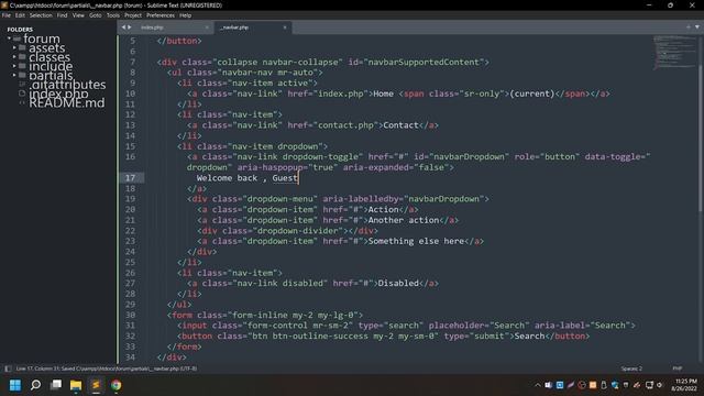 Part 6 - Adding navbar - OOP PHP PDO - 4K смотреть онлайн