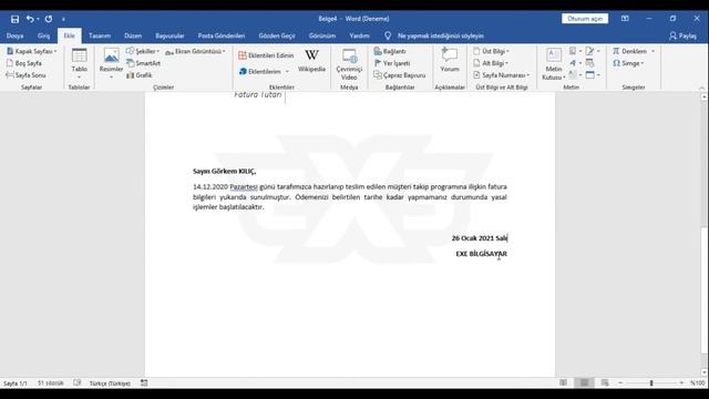 EXCEL İLE WORD UYGYLAMASINI BİRLİKTE KULLANARAK HIZLI FATURA OLUŞTURMA смотреть онлайн