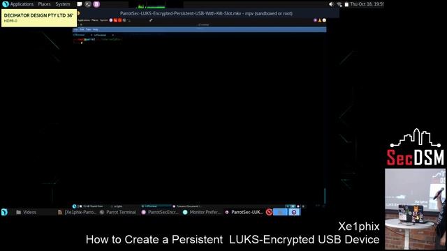 How To Create A Persistent, LUKS Encrypted USB - Using Parrot Linux - Live At SecDSM - 10-18-2018 смотреть онлайн