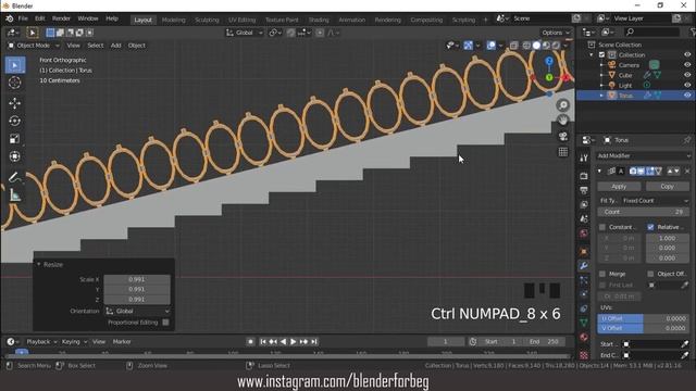 Blender 2.8X Curved Stairs Modeling