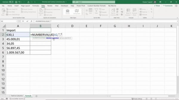 How to Convert Comma to Decimal Point & Dot to Comma in Excel