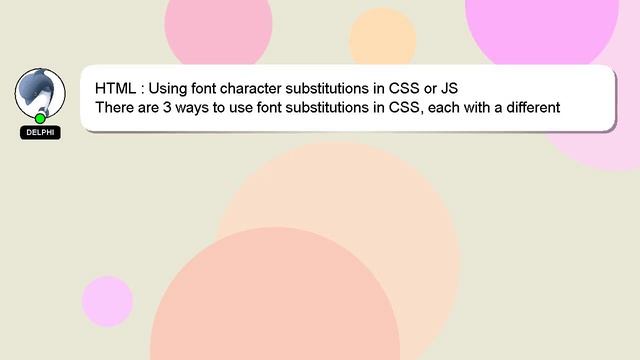 HTML : Using font character substitutions in CSS or JS смотреть онлайн