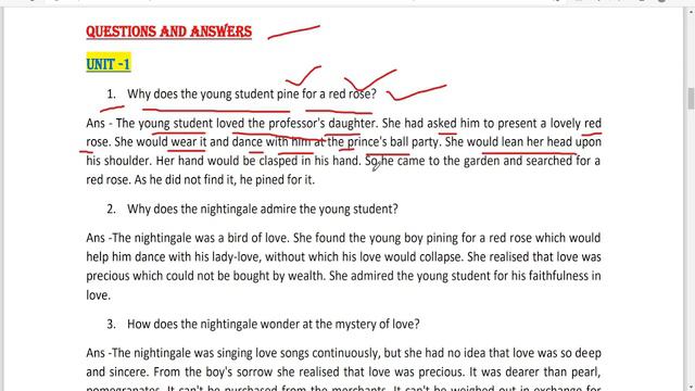The Nightingale And The Rose Questions And Answers | Unit 1 | +2 2nd Year English | Chse Odisha | смотреть онлайн