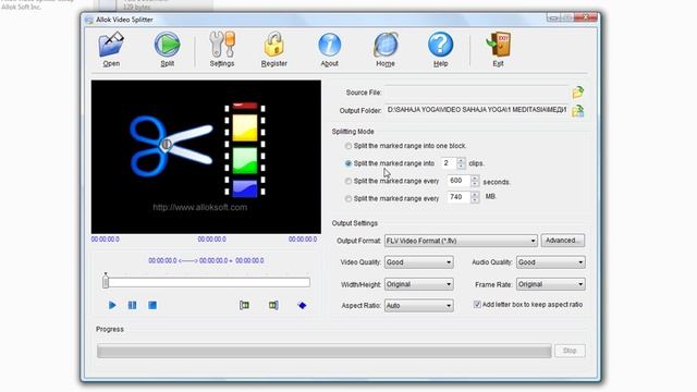 Инструкция по установке и работы с Allok Video Splitter смотреть онлайн