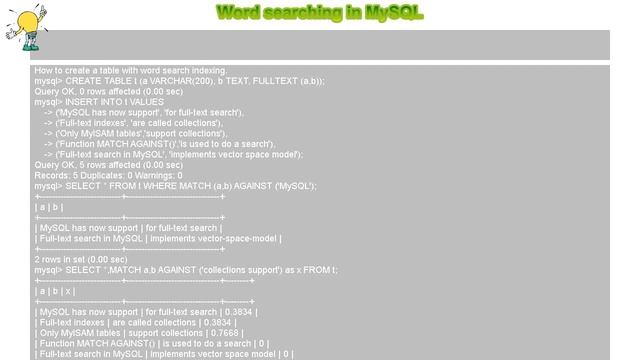 How to : Word searching in MySQL смотреть онлайн