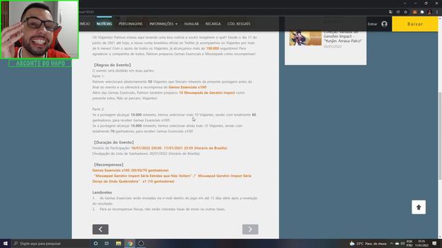 MAIS UM EVENTO FLOPADO!! 70 GANHADORES DE 100 MIL PESSOAS KKKKK GENSHIN IMPACT смотреть онлайн