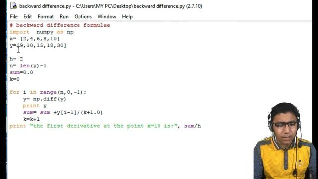 DERIVATIVE BY BACKWARD DIFFERENCE FORMULAE IN PYTHON || NUMERICAL DIFFERENTIATION IN PYTHON смотреть онлайн