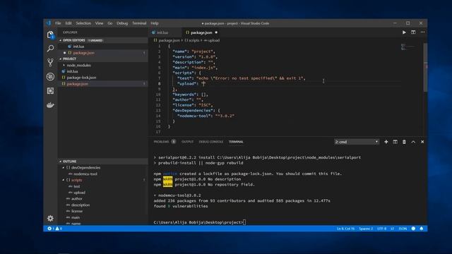 NodeMCU Lua Project Managing With NPM, nodemcu-tool смотреть онлайн
