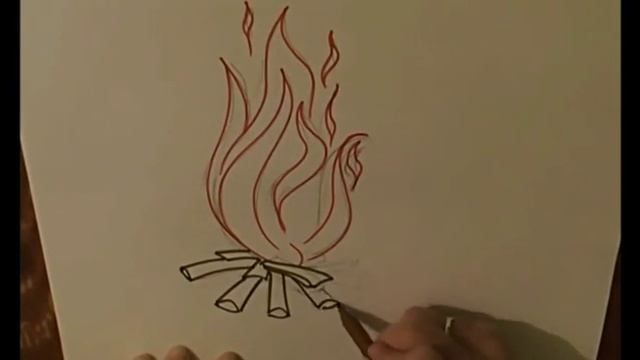 рисуем, костер, для детей, draw a picture, bonfires, for kids смотреть онлайн
