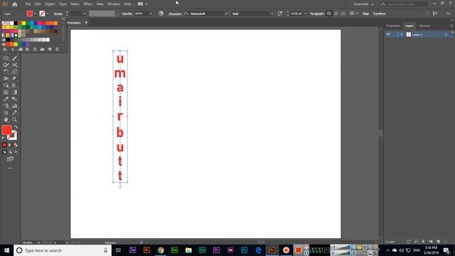 Vertical Type Tool - Adobe Illustrator CC 2019 смотреть онлайн