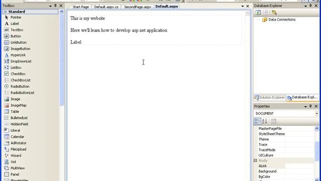 Quick tour of visual web developer 2008 express edition ASP.NET web application смотреть онлайн