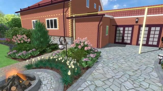 Ландшафтный проект участка, 24 сотки. 3D визуализация. смотреть онлайн
