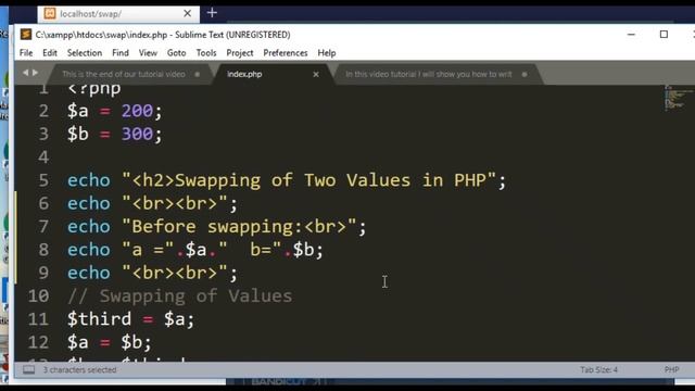 Swapping of Two Numbers in PHP смотреть онлайн