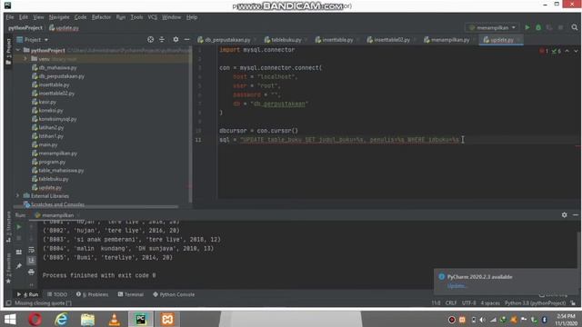 4|tutorial update data menggunakan bahasa python| #python #pycharm смотреть онлайн