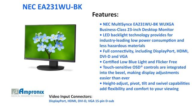 NEC EA231WU-BK WUXGA Business-Class 23-inch Desktop Monitor Sales | Service | Repair | Exchange смотреть онлайн