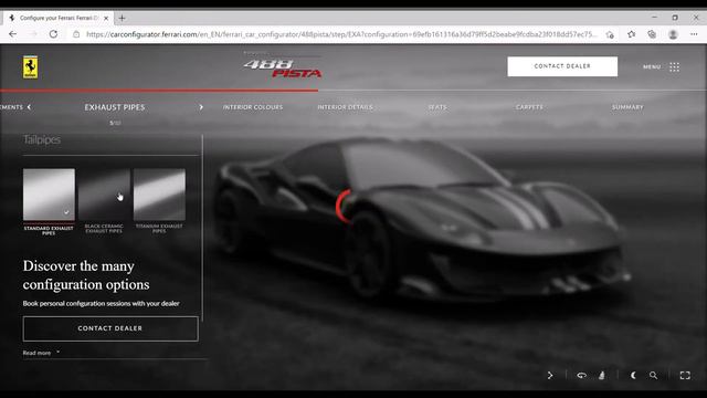 FERRARI 488 PISTA - Ferrari 488 PISTA Configurator смотреть онлайн